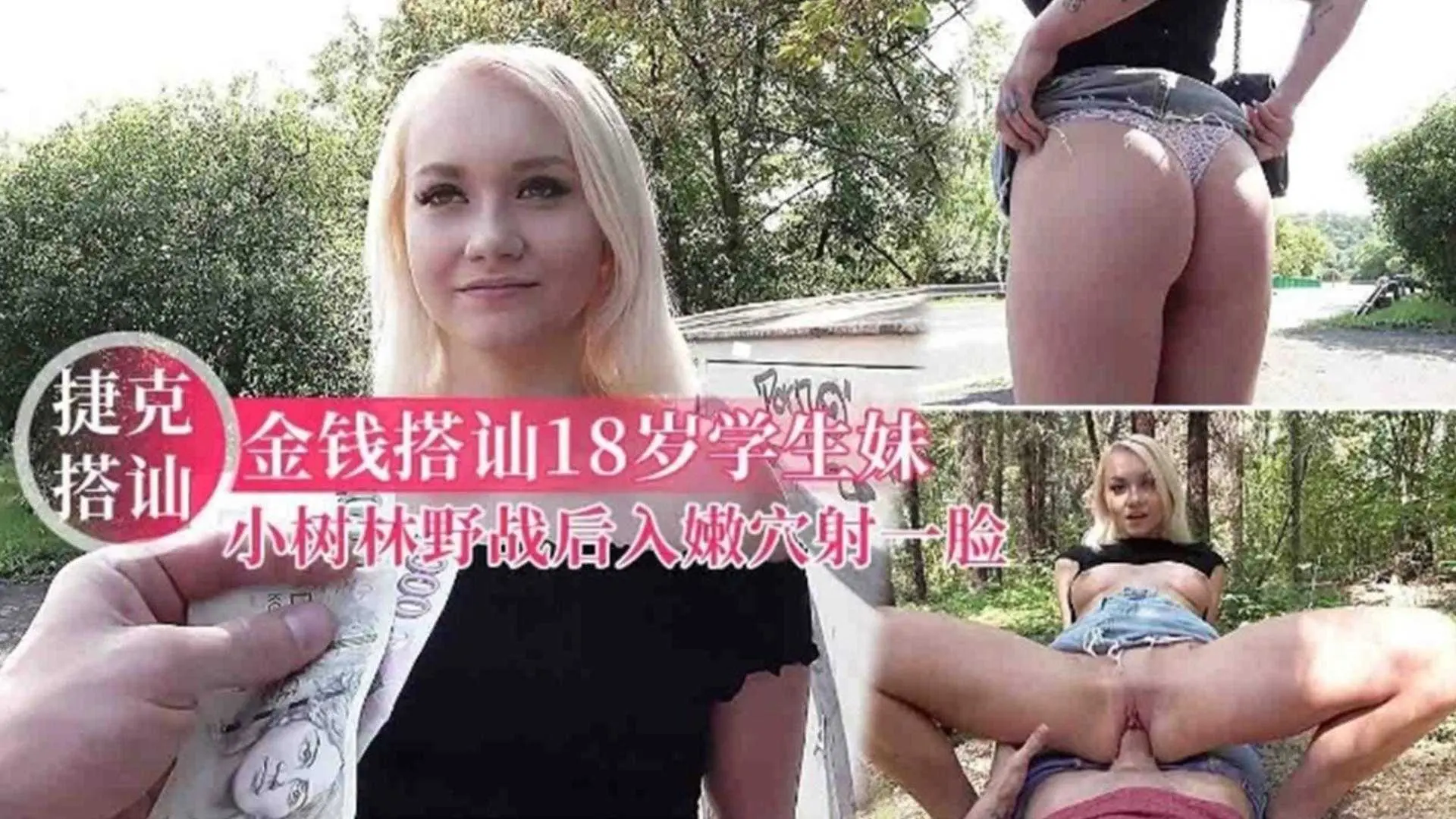 金钱搭讪18岁学生妹小树林野战全过程，撸点满满颜值好高