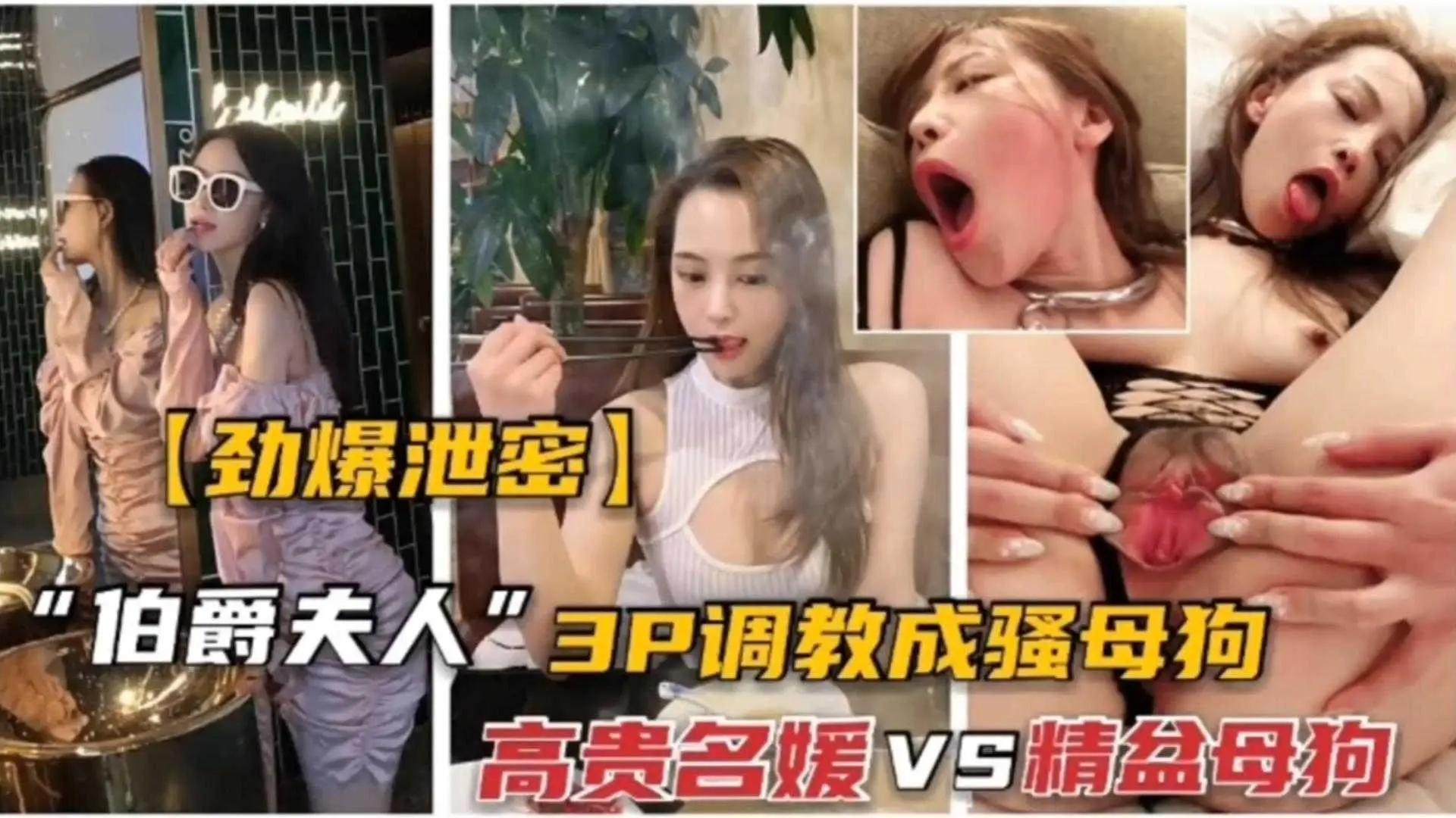【劲爆泄密】“伯爵夫人”3P调教成骚母狗，高贵名媛拉下马！