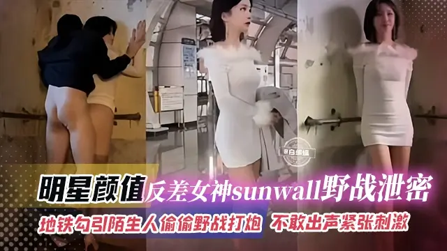 【明星颜值】反差网黄女神Sunwall野战泄密！地铁勾引陌生人/偷偷野战/不敢出声气氛非常紧张刺激